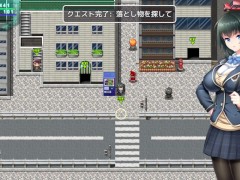 【#02 アニメーションエロゲ(体験版)実況】〇を救え!  爆乳J〇が黒ストッキング足コキで精液ぶっかけられ(巨乳生徒会長 莉緒～誘〇〇を成敗して学園    - Screenshot 2 of 16 - Hentai Game