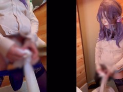 女装した地雷系ギャルがTバックを脱いでトイレで発情汗だくシコシコオナニー！ - Screenshot 14 of 16 - Schoolgirl