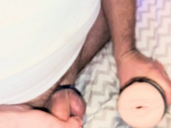 Hubby fucks his Fleshlight with his big cock🤤😍