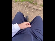 Preview 3 of A stranger starts wanking me off in public - gay cruising - outdoors fun - exhibitionist