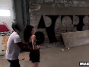 Preview 2 of A little tattooed goth cheats on her boyfriend and gets her ass fucked by a BBC in urbex!!!