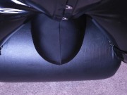 Preview 4 of Facesitting Femdom In Full Latex: Controlling his breath with with her rubber ass