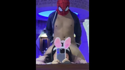 sexy bunny records herself fucking in the mirror