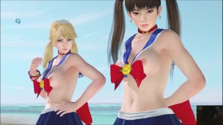 Dead or Alive Xtreme Venus férias Amy e Leifang Sailor Moon maiô Nude Mod Fanservi