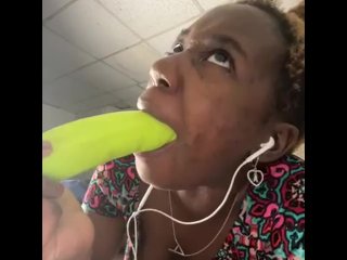 verified amateurs, ebony, solo female, sucking dildos