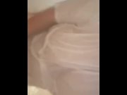 Preview 6 of Sexy white transparent wet shirt, showering, big milf tits