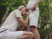 Preview 2 of Sucked a straight guy in the woods and left with sperm in his mouth