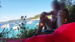 EXTREME Nude Public Flashing my pussy in front of man in public beach and he helps me squirt