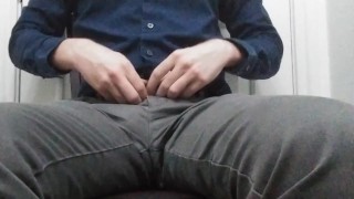 Sitting down after work to jerk off