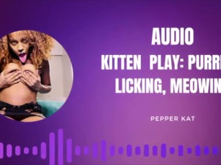 Kittenプレイオーディオ:プリング、ニャー、舐める
