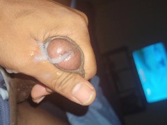 Late night black cock stroking and cumming