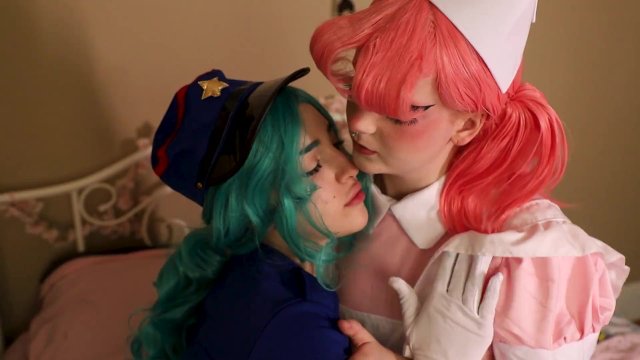 Nurse Joy (Honeybunnycos) and Officer Jenny (StrawBunnyx0x0) having a Night of Fun