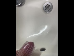 Getting Caught Having A Quickie Jerk Off Ends In Testing New Toy And Cumshot In Public