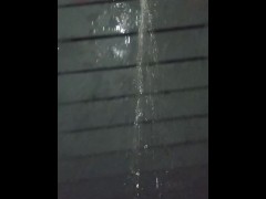 Desperate and horny standing pee outside