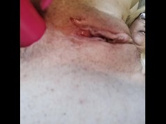Pink dildo in my tight asshole