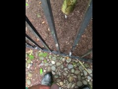 My Neighbor locked the gate but i still pissed on his Tree though. Getting Personal. Almost Caught