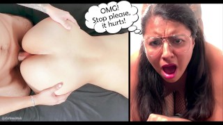 PIERWSZY ANAL! - Bardzo bolesna niespodzianka analna z seksowną 18-letnią latynoską studentką.