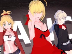 【KKS／MMD】【I'm ill】 モードレッド ネロ・クラウディウス セイバーオルタ【Fate/Grand Order】 - Screenshot 11 of 16 - 卡通