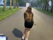 Preview 5 of Cumming hard on a walk in a public park with a remote-controlled vibrator