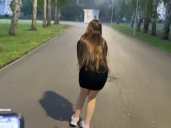 Жёстко Кончаю на прогулке в общественном парке с дистанционно управляемым вибратором 6/16