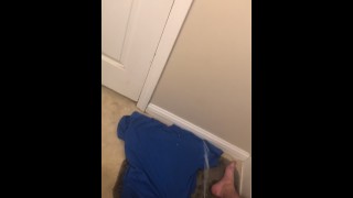 Huge Cumshot hits the wall in bathroom! Legs shaking as 14 ropes of cum EXPLODE!