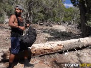 Preview 2 of BlacksOnBoys - Jock Hikers Meet Up In The Woods For A Quick Interracial Fuck