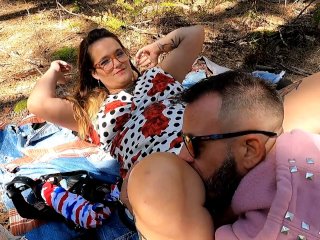 nerdy girl glasses, exclusive, exhibitionist, outdoor sex