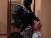 Preview 6 of HARD BDSM - SKINHEAD with a BIG FAT COCK fucks POLICEMAN very HARD in the DEEPTHROAT