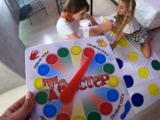 Preview 3 of The blogger sectioned two beauties in Strip Twister Game - threesome - Youtube xxx show