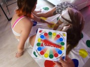 Preview 5 of The blogger sectioned two beauties in Strip Twister Game - threesome - Youtube xxx show