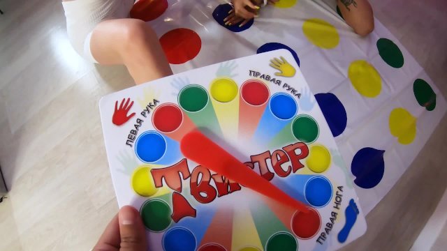 The blogger sectioned two beauties in Strip Twister Game - threesome - Youtube xxx show