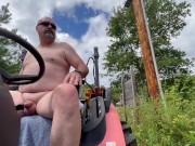 Preview 1 of Almost caught by neighbors as I masturbate on my tractor