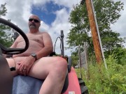 Preview 2 of Almost caught by neighbors as I masturbate on my tractor