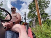 Preview 4 of Almost caught by neighbors as I masturbate on my tractor