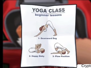 Rubbing my dick on yoga teacher while helping her