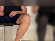 Preview 1 of Huge cumshot under the school table | masturbating in school