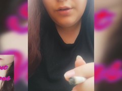 Chubby smokes on the terrace - Screenshot 11 of 16 - Smoking Fetish