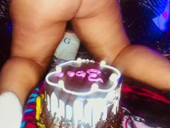Dirty Fay slut smashes cake with her FAT Ass