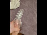 Preview 3 of Long Thick Cock Stud Fucks Clear Fleshlight (Moaning Cumshot)