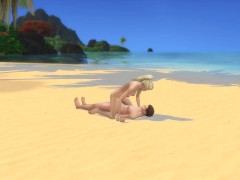 Hot blonde girl fucked on beach with facial