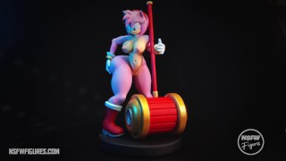 Amy figura de resina sônica rosa