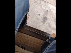 Driving to the store in a big truck & going inside and going home barefoot