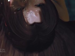 Aerith mother gets throat fucked until cumshot