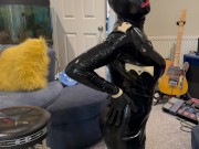 Preview 2 of Rubber doll, stroking and being slutty in my thigh high boots