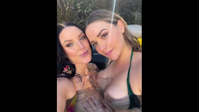 ANGELA WHITE - Mia Malkova Lesbian Fucking in the Pool - Mia Malkova