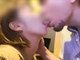 (Home made)Japanese amateur couple handjob and blowjob cum in mouth in Karoke love romance