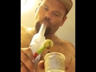 masturbation, solo male, smoking, vertical video