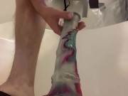 Preview 1 of slamming my ass on a larg horse dildo