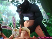 Preview 3 of Teen Sluts Get Their Assholes Pounded By Huge Monsters - 3D Animation