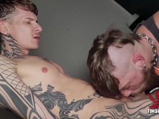 On his Knees Worshipping Cock
